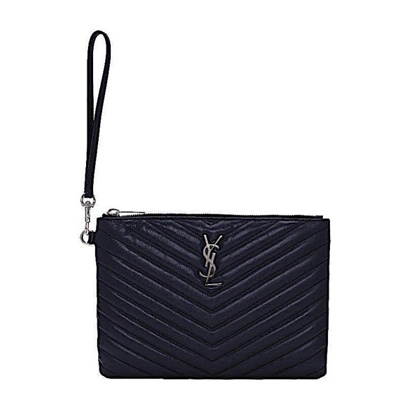 Saint Laurent Handbags - Authentic Saint Laurent (YSL) Navy Pouch